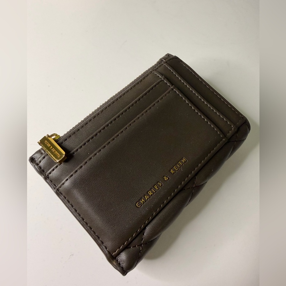 Charles & Keith bifold wallet dark brown